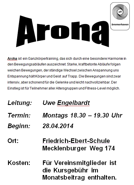 SFL Werbung Aroha